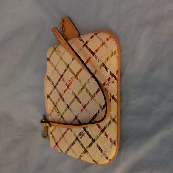 Cream and Plaid small wristlet wallet - Picture 4 of 5
